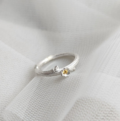 Briar Flowered Ring - Sterling Silver & Sapphire