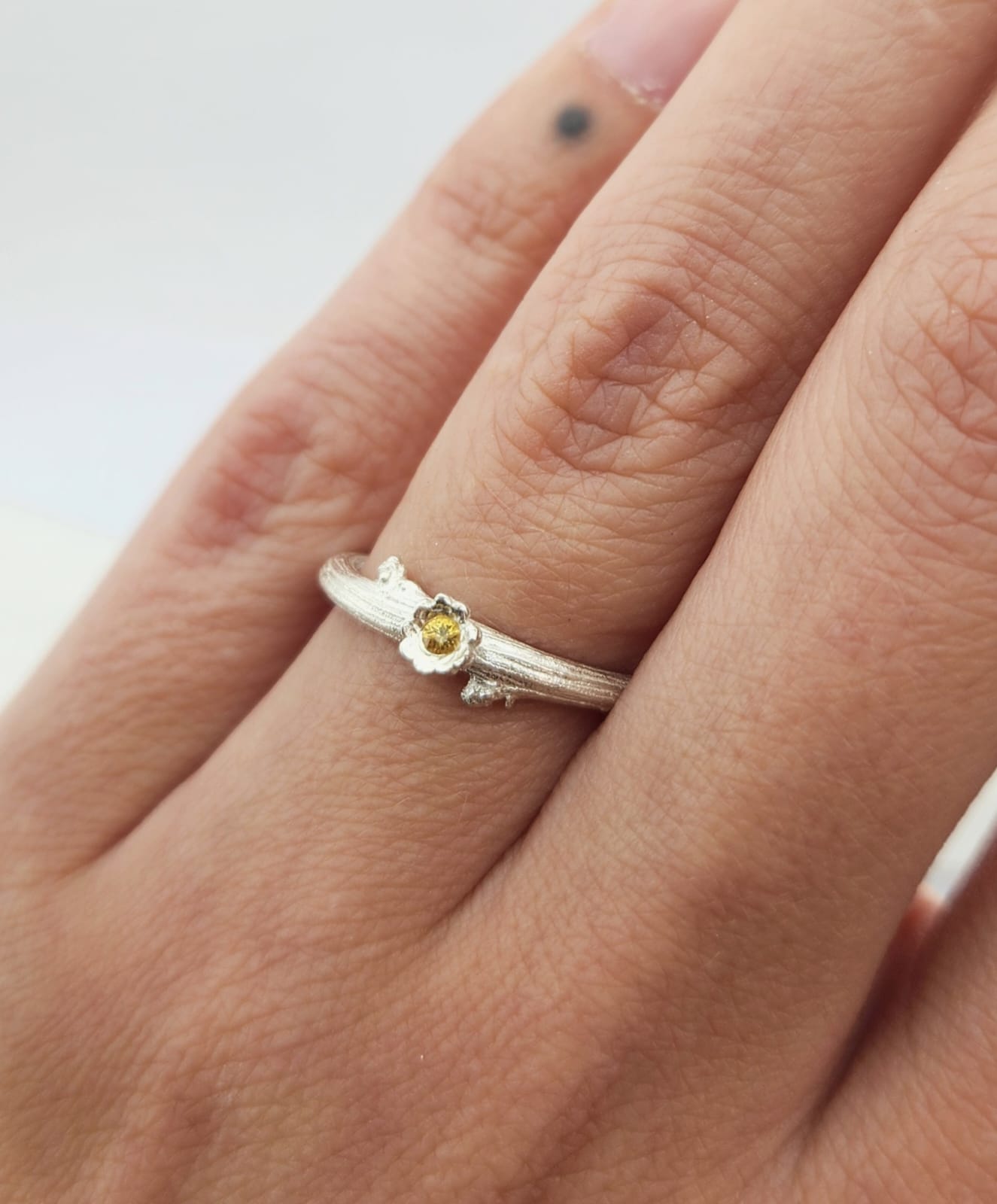 Briar Flowered Ring - Sterling Silver & Sapphire
