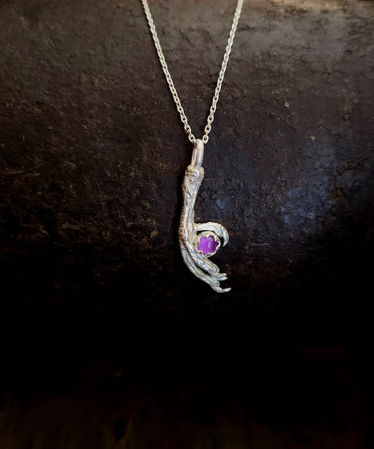 Claw with Amethyst Pendant