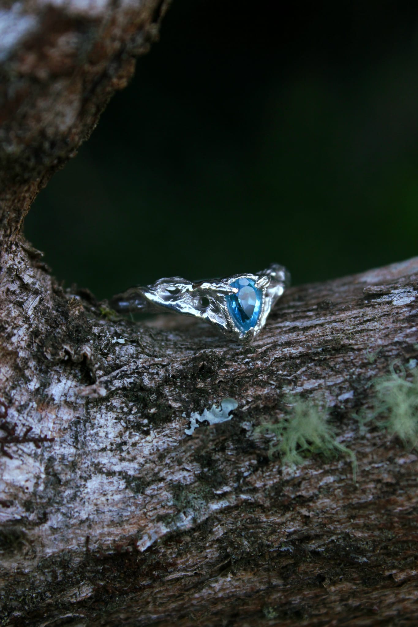 Dryad Fairy Crown Ring - Topaz & Sterling Silver
