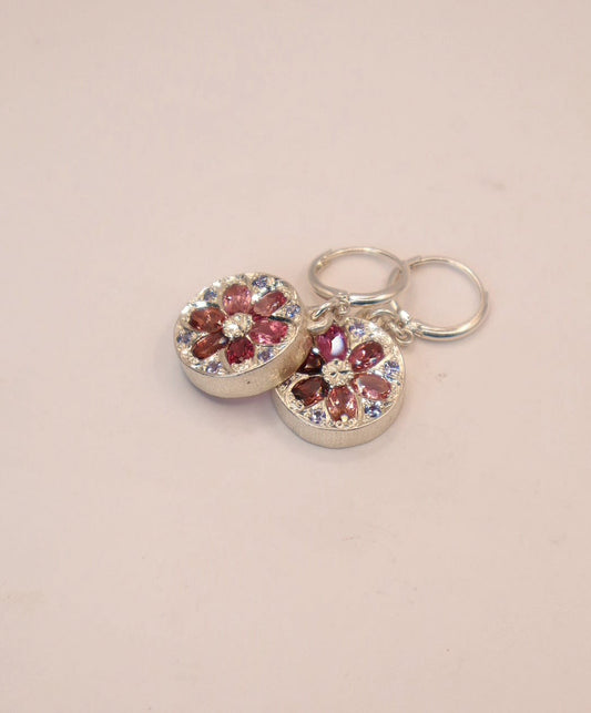 Winter Garden Earrings - Sterling silver, Tourmaline & Sapphires