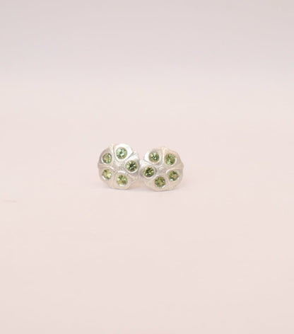 Seedpod Earrings - Sterling silver & sapphire