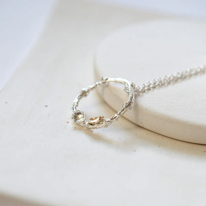 Medium Briar Wreath Necklace - Sterling silver & 9ct yellow gold