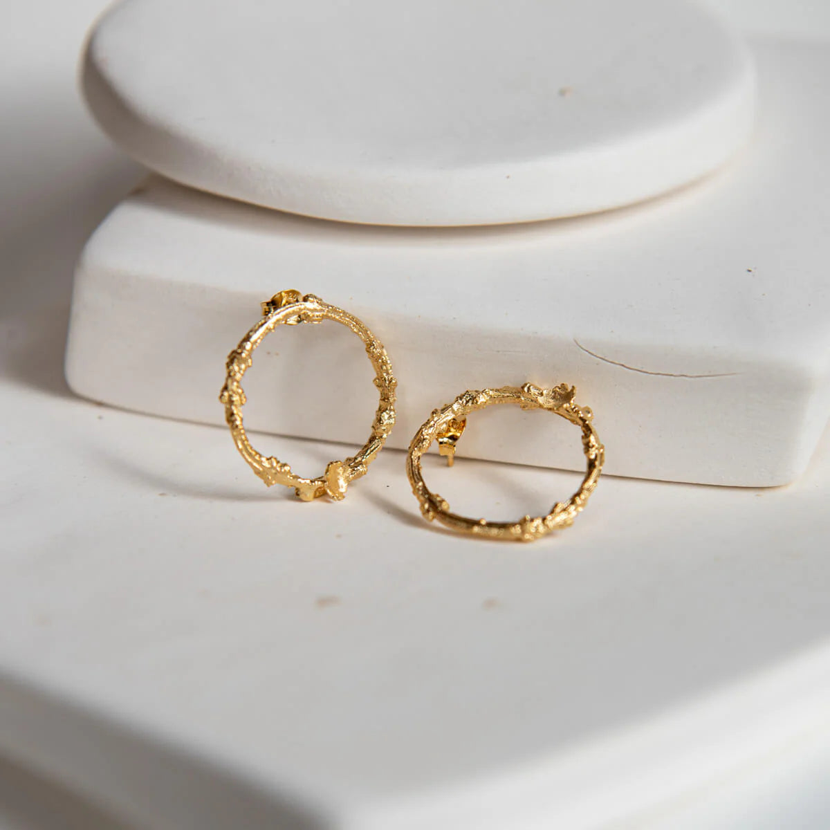 Briar Wreath Medium Studs - Gold-Plated Sterling Silver