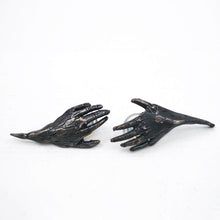 Load image into Gallery viewer, Garden Witches&#39; hands studs in sterling silver by Banshee the Valkyrie. Available now at Mason and Collins.
