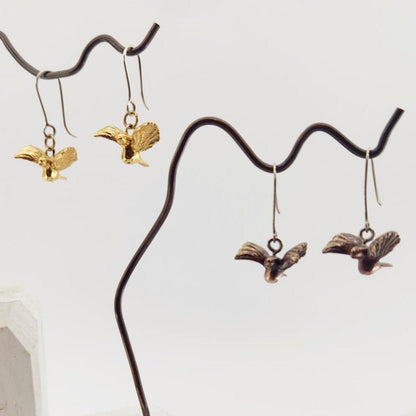 Brass Canary Earrings