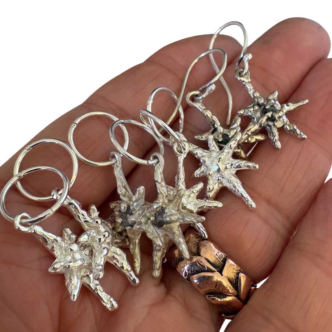 Faerie Star Charm Earrings - sterling silver