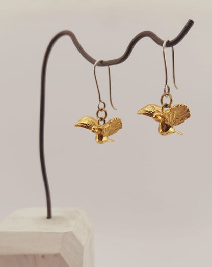 Brass Canary Earrings