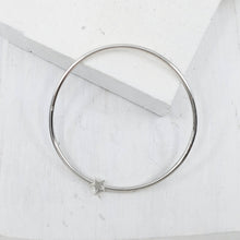 Load image into Gallery viewer, Solid sterling silver star bangle by Zoë Porter. Available now at Mason and Collins.
