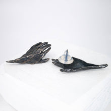 Load image into Gallery viewer, Garden Witches&#39; hands studs in sterling silver by Banshee the Valkyrie. Available now at Mason and Collins.
