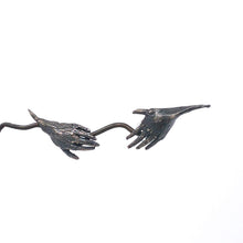 Load image into Gallery viewer, Garden Witches&#39; hands studs in sterling silver by Banshee the Valkyrie. Available now at Mason and Collins.
