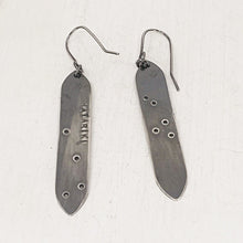 Load image into Gallery viewer, Matariki Earrings in oxidised sterling silver by Buster Collins.
