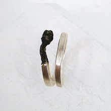 Load image into Gallery viewer, The Burnt Match Stick Ring is hand crafted by NZ jeweller David McLeod. A stunning solid sterling silver ring in a unique modern design available at Mason and Collins.
