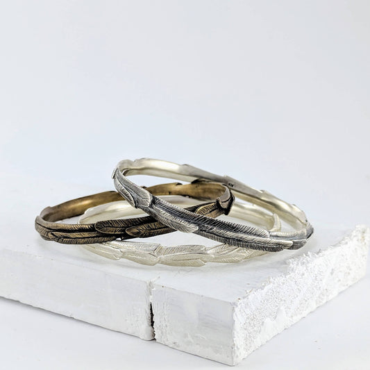 The feather bracelets from NZ jewellery brand The Wild are beautifully hand crafted in solid sterling silver or warm bronze.