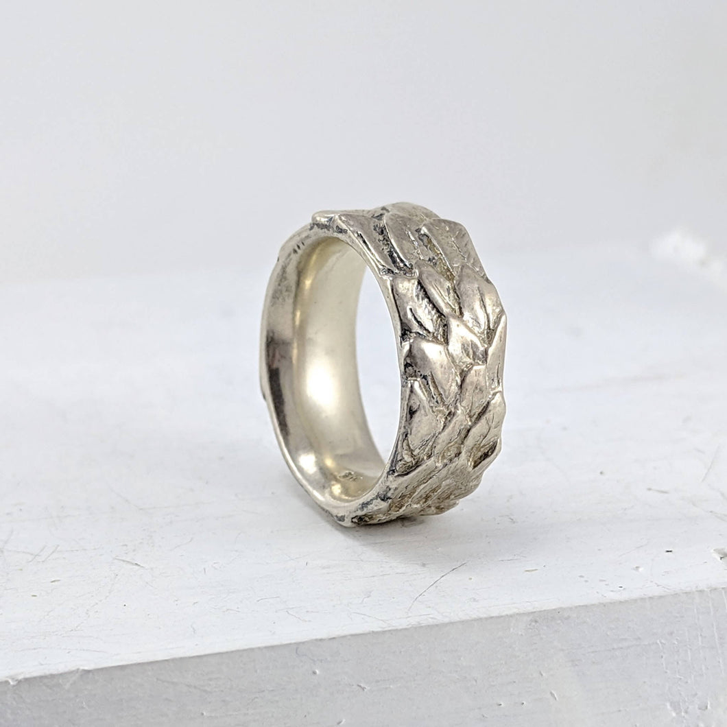 The Feather ring in bright sterling silver by The Wild. An iconic NZ jewellery brand that is hand made and beautifully finished.
