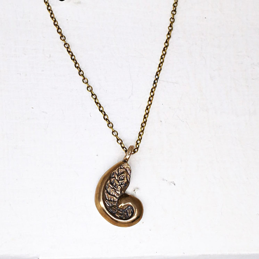 The Fern Frond Pendant from The Wild Jewellery is handmade in NZ in solid bronze. 