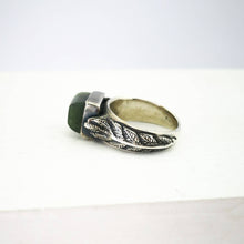 Load image into Gallery viewer, Each Fern ring from The Wild Jewellery has an individually crafted stone set into silver. This makes every single ring a unique piece of NZ.
