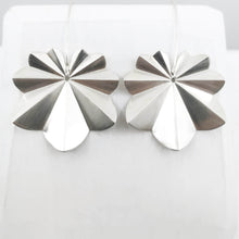 Load image into Gallery viewer, Silver Geranium Leaf drop earrings hand crafted in NZ by Luisa Farah. Quality silver jewellery available now at Mason &amp; Collins.
