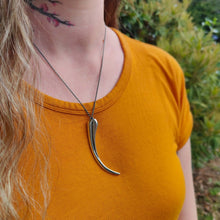 Load image into Gallery viewer, The Huia Beak Pendant in solid oxidised sterling silver by The Wild Jewellery. Iconic NZ themed jewellery, handmade in NZ available at Mason &amp; Collins.

