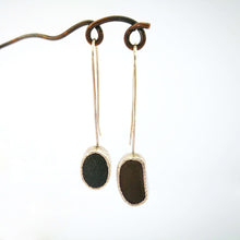 Load image into Gallery viewer, Lyall Bay Beach Pebble earrings in silver. Handmade unique NZ jewellery by Claire McSweeney.
