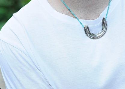 The Whitebait or Inanga Pendant is hand-crafted in solid sterling silver by NZ jeweller Vaune Mason.
