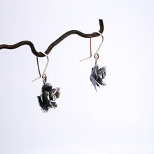 Load image into Gallery viewer, Poppy Earrings in sterling silver, handmade NZ jewellery by Rebecca Fargher.
