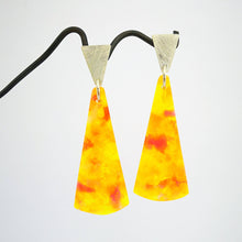 Load image into Gallery viewer, The super colourful Pineapple Punch Fan Earrings. Handmade NZ earrings have never looked so fun. By Fran Carter.
