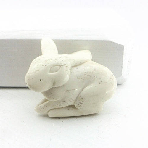 The Rabbit Brooch carved in bone with a sterling silver back. Hand crafted by NZ jeweller Vaune Mason.