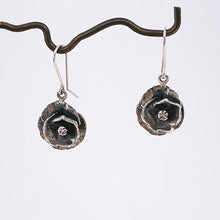 Load image into Gallery viewer, Poppy Earrings in sterling silver, handmade NZ jewellery by Rebecca Fargher.
