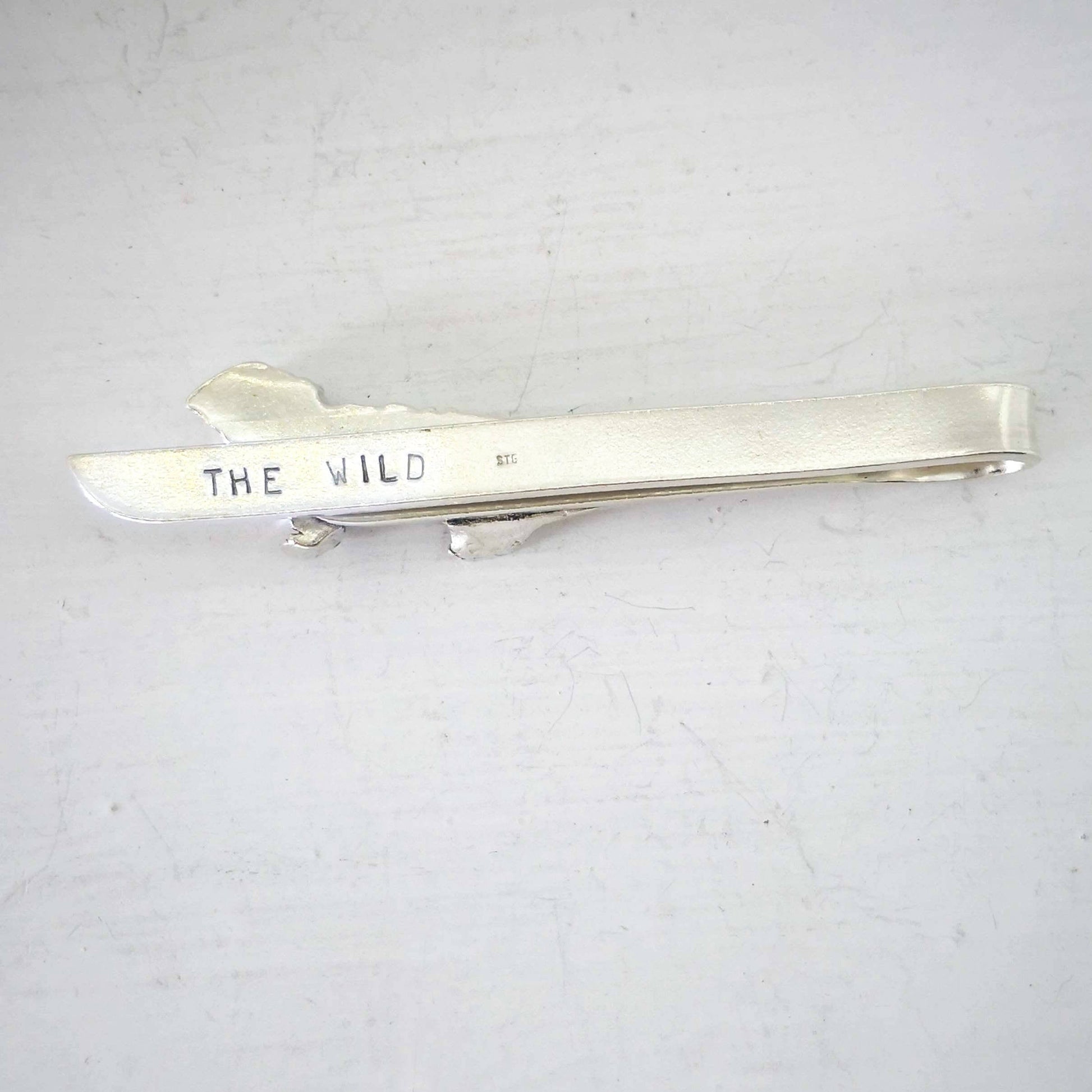 The Tuatara Tie Slide is hand crafted in sterling silver by The Wild Jewellery NZ.