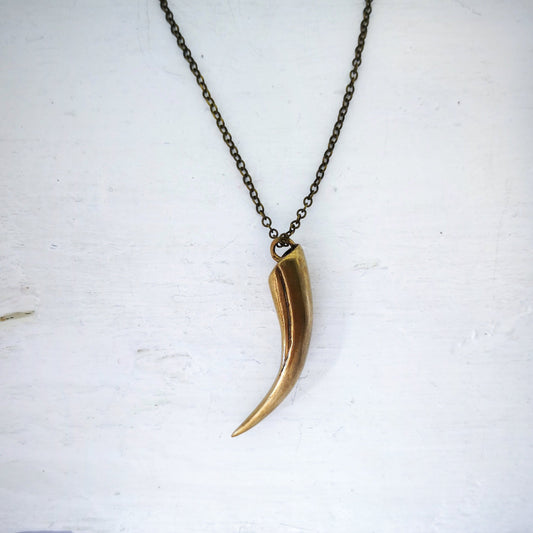 The Huia Beak charm pendant features a small curved beak pendant based on the distinctive curved bill of the now extinct Huia Bird. Handmade in NZ by The Wild Jewellery.
