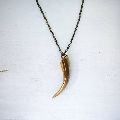 The Huia Beak charm pendant features a small curved beak pendant based on the distinctive curved bill of the now extinct Huia Bird. Handmade in NZ by The Wild Jewellery.