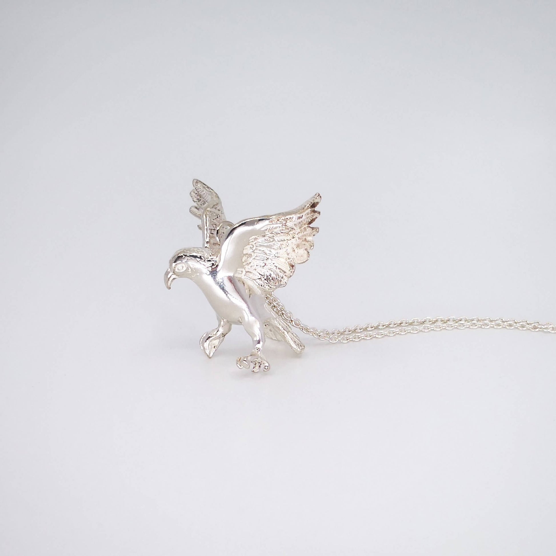 The Kea Pendant is hand made in solid sterling silver by The Wild Jewellery NZ.