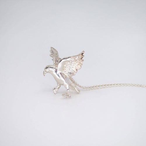 The Kea Pendant is hand made in solid sterling silver by The Wild Jewellery NZ.