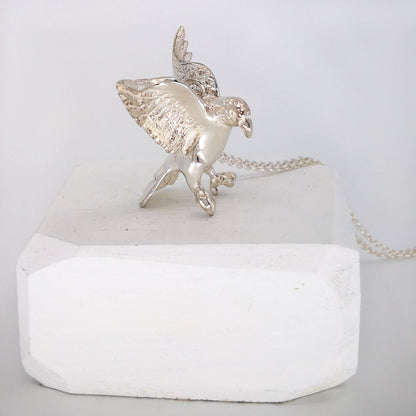 The Kea Pendant is hand made in solid sterling silver by The Wild Jewellery NZ.