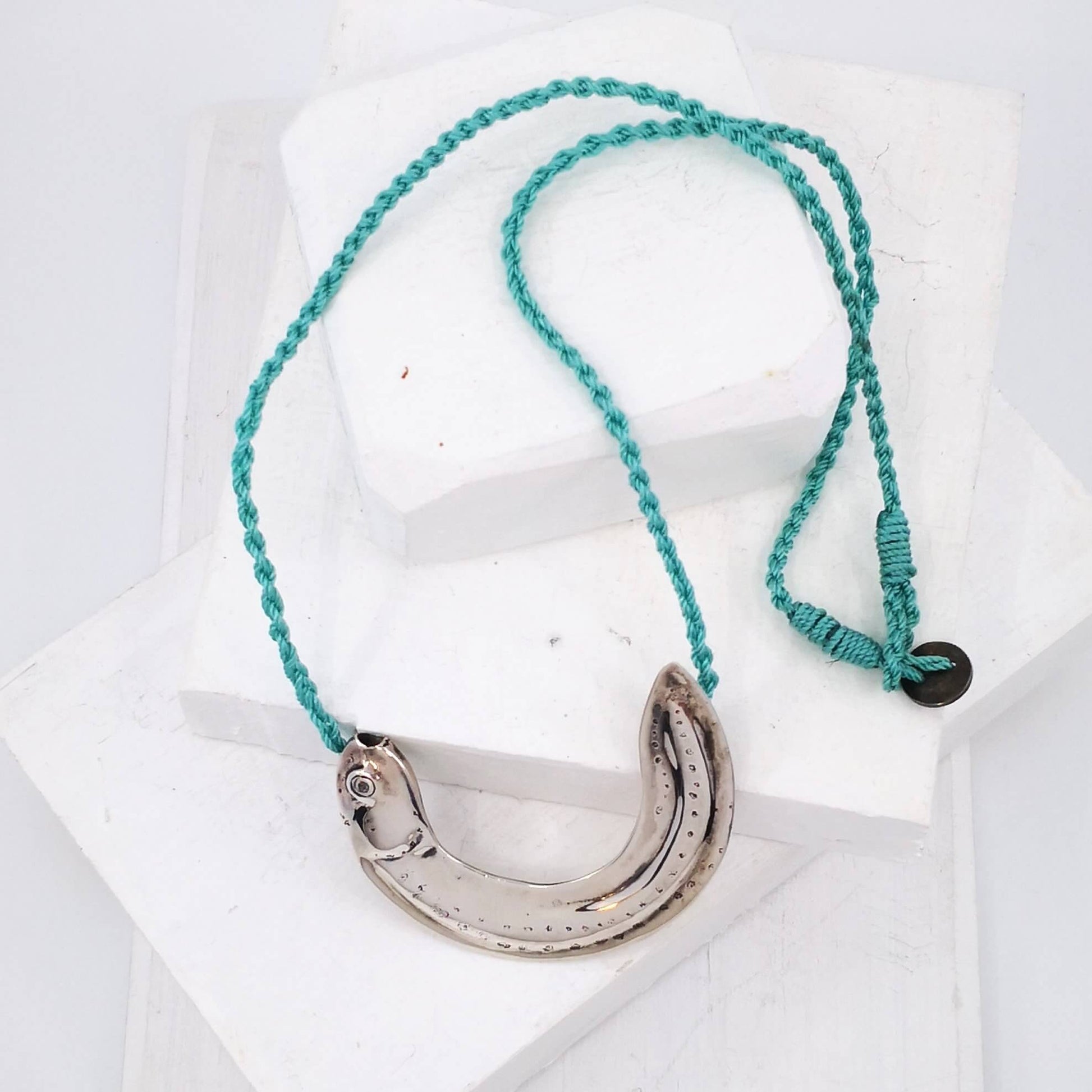 The Whitebait or Inanga Pendant is hand-crafted in solid sterling silver by NZ jeweller Vaune Mason.
