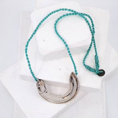 The Whitebait or Inanga Pendant is hand-crafted in solid sterling silver by NZ jeweller Vaune Mason.