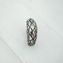 Load image into Gallery viewer, The Tuatara Ring is carved with a scale texture inspired by the skin of the endangered Tuatara. Hand crafted in NZ by The Wild Jewellery.
