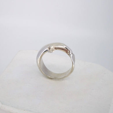The Tuna ring in sterling silver. Handmade NZ jewellery by Vaune Mason. Available at Mason and Collins.