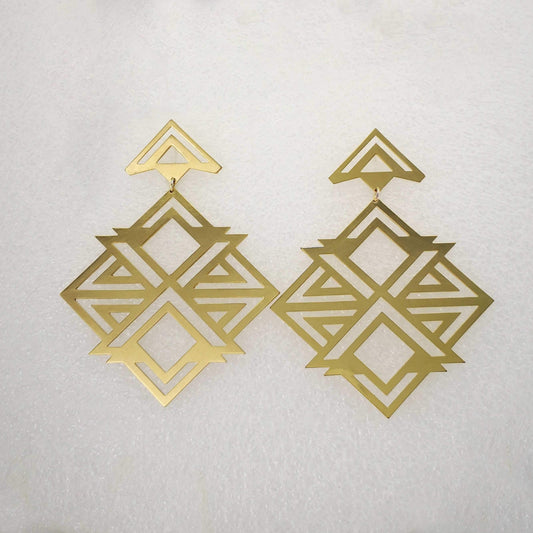 The "X-box" earrings from Banshee the Valkyrie. Hand crafted NZ jewellery at Mason & Collins.